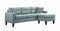 Fabric Upholstered Wooden Sectional with Button Tufted Back and Contrast Pillows, Gray and Black-Sofas Sectionals & Loveseats-Gray and Black-Fabric and Wood-JadeMoghul Inc.