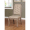 Fabric Upholstered Wooden Side Chair with Button Tufted Back, Pack Of 2, Beige and Brown-Accent Chairs-Beige and Brown-Fabric and Wood-JadeMoghul Inc.
