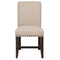 Fabric Upholstered Wooden Side Chair with Nail Head Trim Accents, Beige and Black-Accent Chairs-Black and Beige-Wood and Fabric-JadeMoghul Inc.