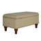 Fabric Upholstered Wooden Storage Bench With Nail head Trim, Large, Beige and Brown-Dining Benches-Beige and Brown-Polyester, Wood and Plywood-JadeMoghul Inc.