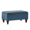 Fabric Upholstered Wooden Storage Bench With Nail head Trim, Large, Blue and Brown-Dining Benches-Blue and Brown-Polyester, Wood and Plywood-JadeMoghul Inc.