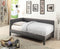 Fabric Upholstered Wooden Twin Size Daybed, Gray-Bedroom Furniture-Gray-Linen-like Fabric Wood and Metal-JadeMoghul Inc.