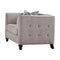 Fabric Upholstery Chair With Button Tufted Backrest And Sides, Light Gray-Accent Chairs-Gray-Wood Fabric-JadeMoghul Inc.