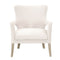 Fabric Upholstery Club Chair With Individual Nail Head Trim, Cream-Accent Chairs-White-Wood and Fabric-JadeMoghul Inc.
