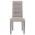 Fabric Upholstery Dining Chair With Button Tufted Back, Gray, Set Of Two-Dining Chairs-Gray-Acrylic and Synthetic Fabric-JadeMoghul Inc.