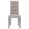 Fabric Upholstery Dining Chair With Button Tufted Back, Gray, Set Of Two-Dining Chairs-Gray-Acrylic and Synthetic Fabric-JadeMoghul Inc.