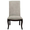 Fabric & Wood Side Chair With Nail Head Trims, Dark Espresso Brown-Dining Chairs-Brown-Wood Veneer-JadeMoghul Inc.