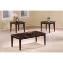Fabulous 3 piece Occasional Table Set with Tapered Legs, Brown-Coffee Table Sets-BROWN-MDF-JadeMoghul Inc.