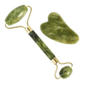 Facial Massage Roller Guasha Scraping Board Set Double Heads Jade Stone Face Massager Lift Body Slim Neck Thin Lift Tools AExp
