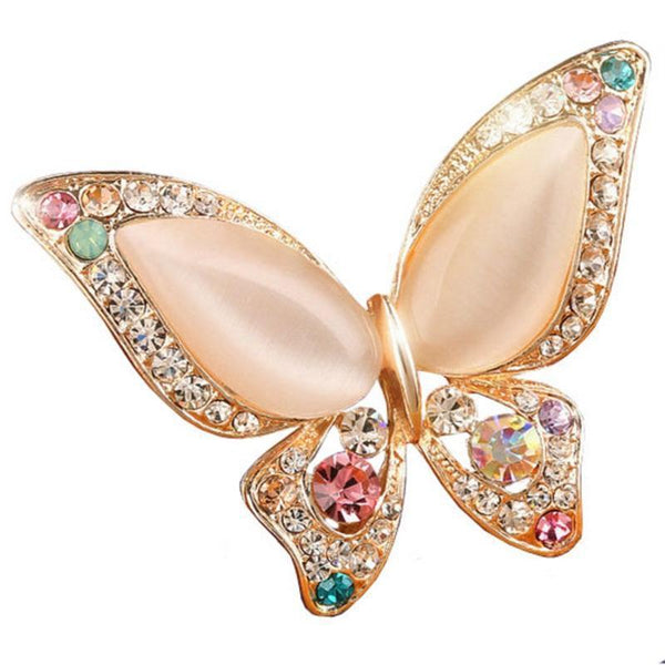 Factory price 3 colors for choose OPal rhinestone brooches for wedding butterfly brooch for women fashion jewelry good gift-Multicolor-JadeMoghul Inc.