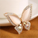 Factory price 3 colors for choose OPal rhinestone brooches for wedding butterfly brooch for women fashion jewelry good gift-White-JadeMoghul Inc.