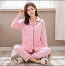 Factory Sale 2018 WAVMIT Women Pajamas Suits Lovely Home Wear long Sleeve cottonPyjamas Comfortable Girl Pijamas Mujer Sleepwear-C Q 2206 FEN-XL-JadeMoghul Inc.