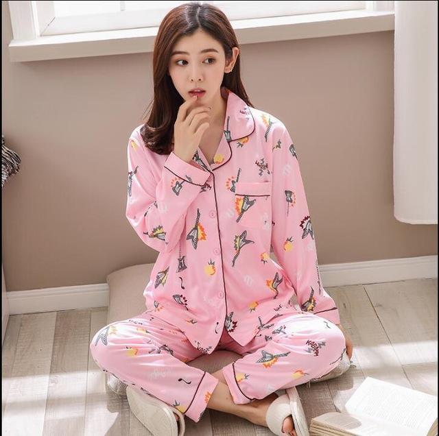 Factory Sale 2018 WAVMIT Women Pajamas Suits Lovely Home Wear long Sleeve cottonPyjamas Comfortable Girl Pijamas Mujer Sleepwear-C Q 3813-XL-JadeMoghul Inc.