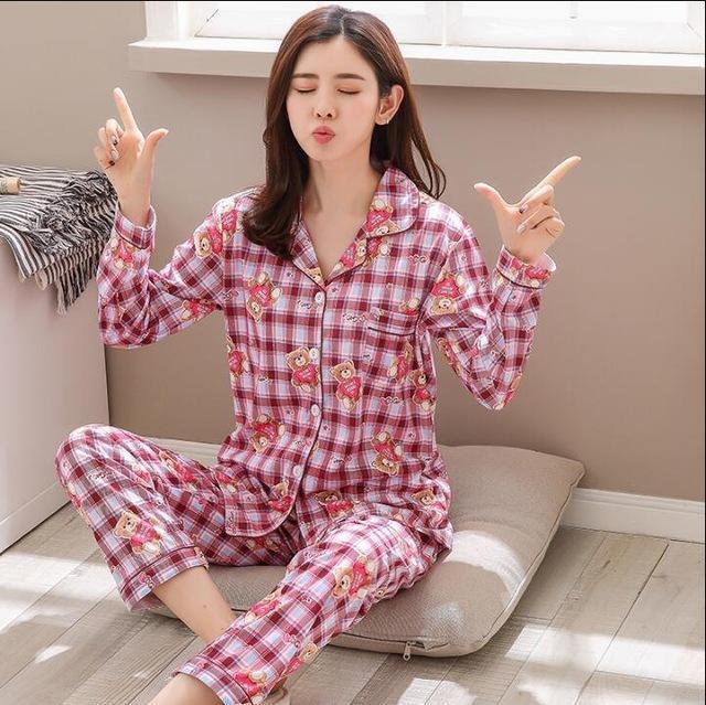 Factory Sale 2018 WAVMIT Women Pajamas Suits Lovely Home Wear long Sleeve cottonPyjamas Comfortable Girl Pijamas Mujer Sleepwear-C Q 3818-XL-JadeMoghul Inc.
