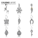 FAHMI New Women's Fashion 925 Sterling Silver Jewelry Snowflake Pendant Necklace Cute Gift Girls Lady y Horse Heart shaped key-Green-JadeMoghul Inc.