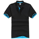 FALIZA 2018 New Brand Camisa Polos Shirt Men Design Breathable Cotton Casual Short Sleeve Mens Polos Shirts Plus Size XXXL TX107-Black Blue-S-JadeMoghul Inc.