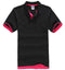 FALIZA 2018 New Brand Camisa Polos Shirt Men Design Breathable Cotton Casual Short Sleeve Mens Polos Shirts Plus Size XXXL TX107-Black Pink-S-JadeMoghul Inc.
