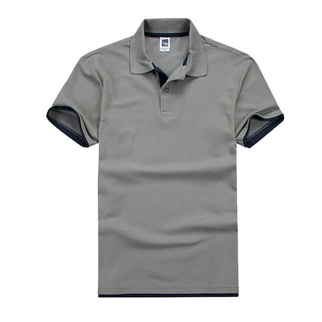 FALIZA 2018 New Brand Camisa Polos Shirt Men Design Breathable Cotton Casual Short Sleeve Mens Polos Shirts Plus Size XXXL TX107-Grey Navy-S-JadeMoghul Inc.