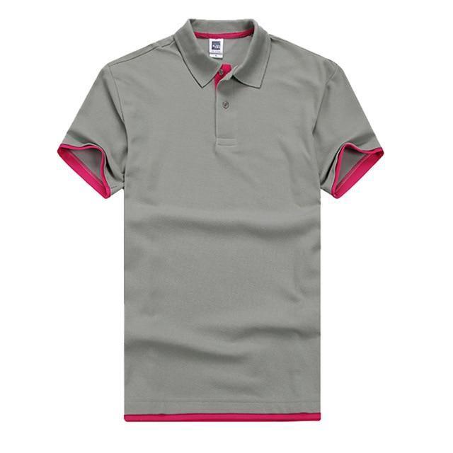 FALIZA 2018 New Brand Camisa Polos Shirt Men Design Breathable Cotton Casual Short Sleeve Mens Polos Shirts Plus Size XXXL TX107-Grey Red-S-JadeMoghul Inc.