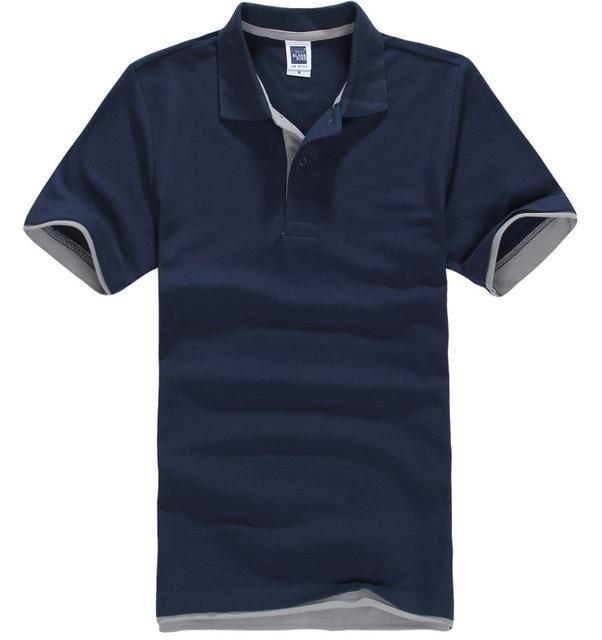 FALIZA 2018 New Brand Camisa Polos Shirt Men Design Breathable Cotton Casual Short Sleeve Mens Polos Shirts Plus Size XXXL TX107-Navy Grey-S-JadeMoghul Inc.
