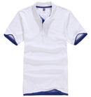 FALIZA 2018 New Brand Camisa Polos Shirt Men Design Breathable Cotton Casual Short Sleeve Mens Polos Shirts Plus Size XXXL TX107-White Blue-S-JadeMoghul Inc.