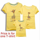 Family Look Animals Giraffe T Shirts Summer Family Matching Clothes Father Mother Kids Outfits Cotton Tees Free Shipping 5XL-Black-Female S-JadeMoghul Inc.