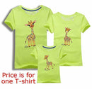 Family Look Animals Giraffe T Shirts Summer Family Matching Clothes Father Mother Kids Outfits Cotton Tees Free Shipping 5XL-Black-Female S-JadeMoghul Inc.