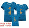 Family Look Animals Giraffe T Shirts Summer Family Matching Clothes Father Mother Kids Outfits Cotton Tees Free Shipping 5XL-Blue-Female S-JadeMoghul Inc.