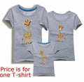 Family Look Animals Giraffe T Shirts Summer Family Matching Clothes Father Mother Kids Outfits Cotton Tees Free Shipping 5XL-Grey-Female S-JadeMoghul Inc.