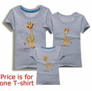 Family Look Animals Giraffe T Shirts Summer Family Matching Clothes Father Mother Kids Outfits Cotton Tees Free Shipping 5XL-Grey-Female S-JadeMoghul Inc.