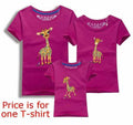 Family Look Animals Giraffe T Shirts Summer Family Matching Clothes Father Mother Kids Outfits Cotton Tees Free Shipping 5XL-Rose-Female S-JadeMoghul Inc.