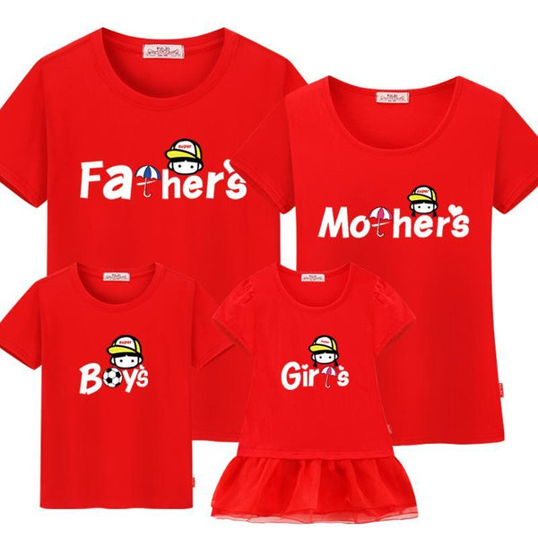 Family matching clothes 2017 Leisure new summer cotton T-shirts boy for father mother son daughter family matching outfits look-black-Female 160cm-JadeMoghul Inc.