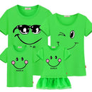 Family matching clothes mother daughter dresses son outfits cotton casual short-sleeve T-shirt family look father baby clothing-fruit green-Female 160-JadeMoghul Inc.