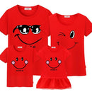 Family matching clothes mother daughter dresses son outfits cotton casual short-sleeve T-shirt family look father baby clothing-red-Female 160-JadeMoghul Inc.