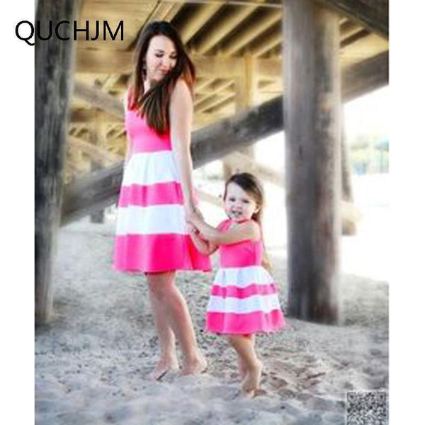 Family Matching Outfits - Mom And Daughter Fashion Dress-see chart-mom M-JadeMoghul Inc.