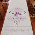 Fanciful Monogram Personalized Aisle Runner Plain White Purple (Pack of 1)-Aisle Runners-Red-JadeMoghul Inc.