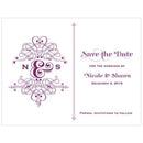 Fanciful Monogram Save The Date Card Indigo Blue (Pack of 1)-Weddingstar-Black-JadeMoghul Inc.