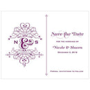 Fanciful Monogram Save The Date Card Indigo Blue (Pack of 1)-Weddingstar-Charcoal-JadeMoghul Inc.