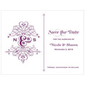 Fanciful Monogram Save The Date Card Indigo Blue (Pack of 1)-Weddingstar-Pastel Pink-JadeMoghul Inc.