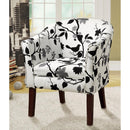 Fancy and Chic Accent Chair, Black/White-Armchairs and Accent Chairs-Black/White-FABRIC-JadeMoghul Inc.