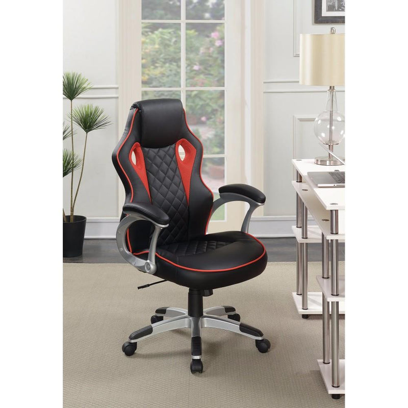 Fancy Design Ergonomic Gaming/ Office Chair, Black/Red-Desks and Hutches-BLACK/RED-JadeMoghul Inc.
