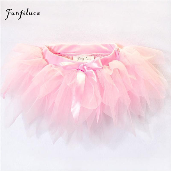Fanfiluca Baby Girls Tutu Skirt 3 Layers Super Soft Mesh Lace Baby Tutu Skirts 4 Colors for 3M-24M-Pink-0-3 months-JadeMoghul Inc.