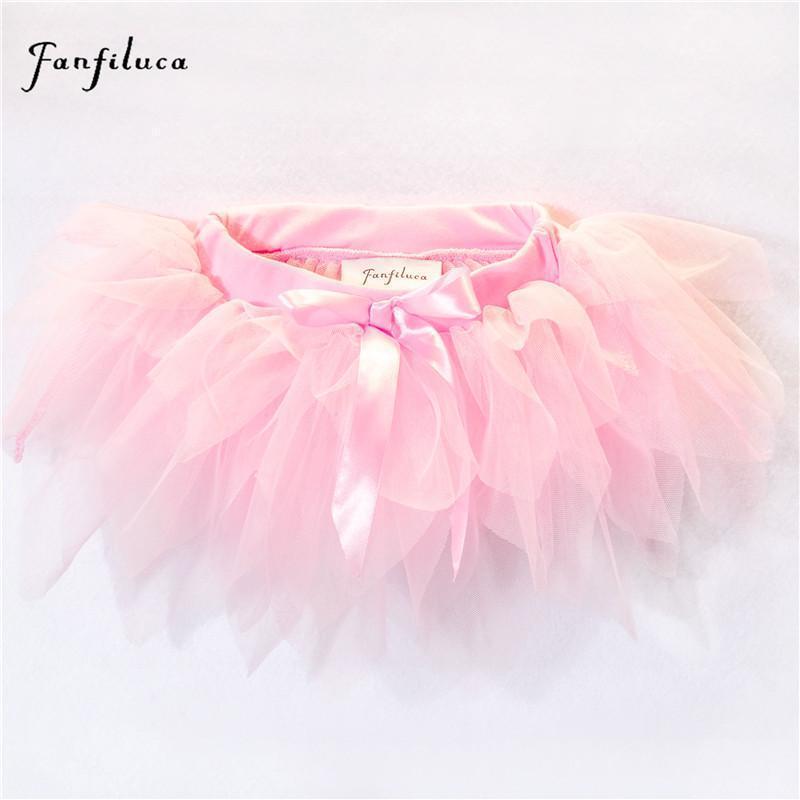 Fanfiluca Baby Girls Tutu Skirt 3 Layers Super Soft Mesh Lace Baby Tutu Skirts 4 Colors for 3M-24M-Pink-0-3 months-JadeMoghul Inc.