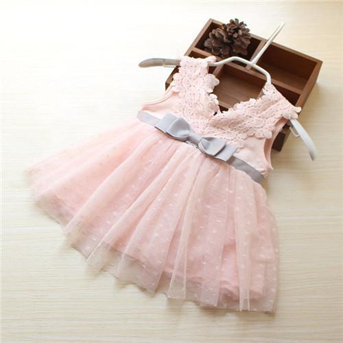 Fanfiluca Very Beautiful Bow Baby Girl Dress Cotton Soft Lace Newborn Body Suit Baby Clothes High Quality-Pink-18M-JadeMoghul Inc.