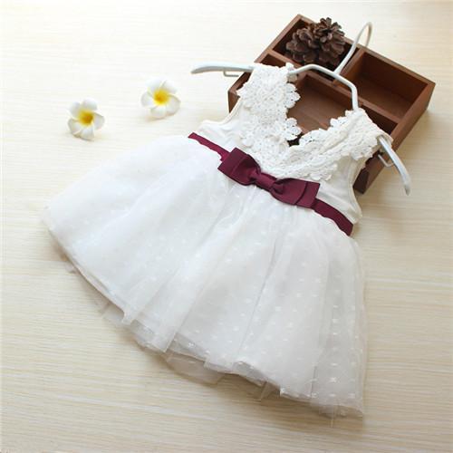 Fanfiluca Very Beautiful Bow Baby Girl Dress Cotton Soft Lace Newborn Body Suit Baby Clothes High Quality-White-3M-JadeMoghul Inc.