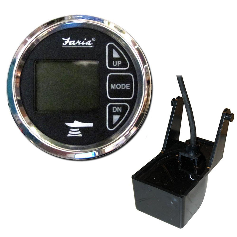 Faria 2" Dual Depth Sounder w-Air Water Temp Transom Mount Transducer - Chesapeake SS Black [13752]-Instruments - Depth/Temp-JadeMoghul Inc.