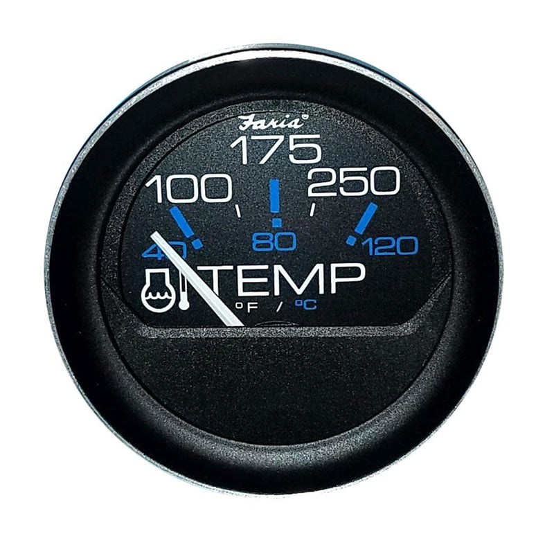 Faria 2" Water Temperature Gauge (100 - 250F) Coral Black w-Black Bezel [13004]-Gauges-JadeMoghul Inc.