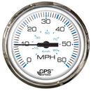 Faria 4" Chesepeake White SS Studded Speedometer - 60MPH (GPS) [33839]-Gauges-JadeMoghul Inc.