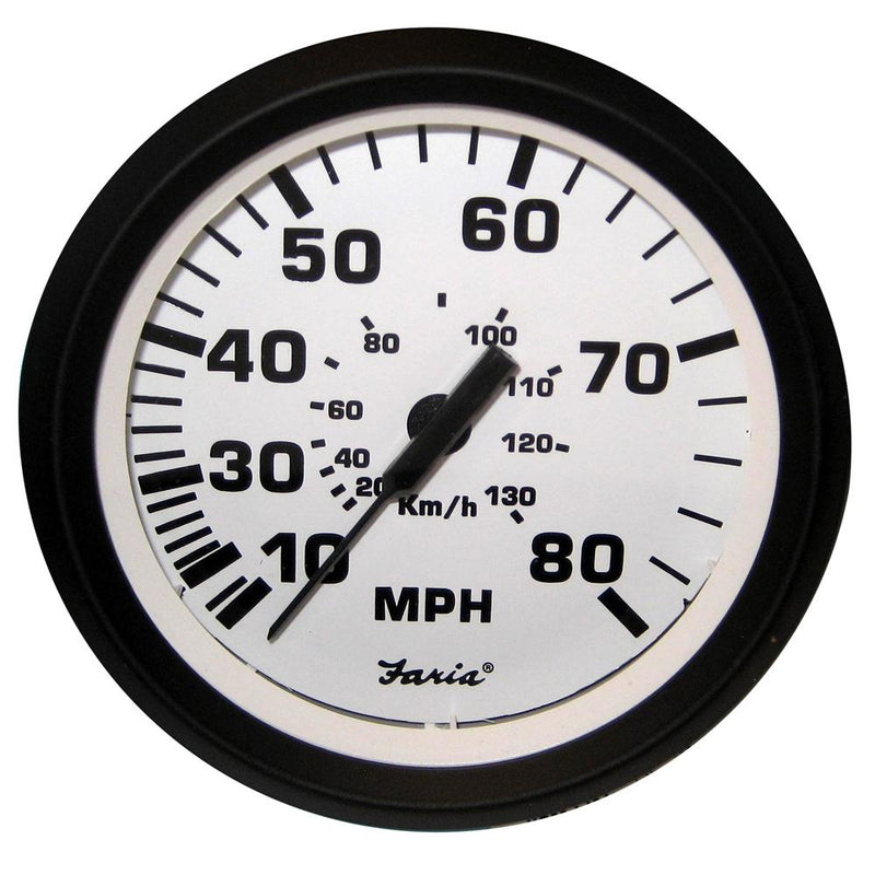 Faria 4" Speedometer - 80MPH (Mechanical) - Euro White [32910]-Gauges-JadeMoghul Inc.