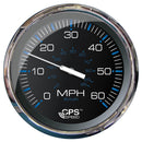 Faria 5" Speedometer (60 MPH) GPS (Studded) Chesapeake Black w-Stainless Steel [33761]-Gauges-JadeMoghul Inc.